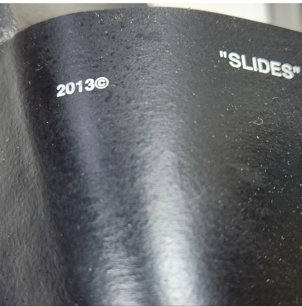 OFF-WHITE 'Slides' Sandals Men's Sz 12 US/45 It Black Leather 2013 Made In Italy - Picture 8 of 16